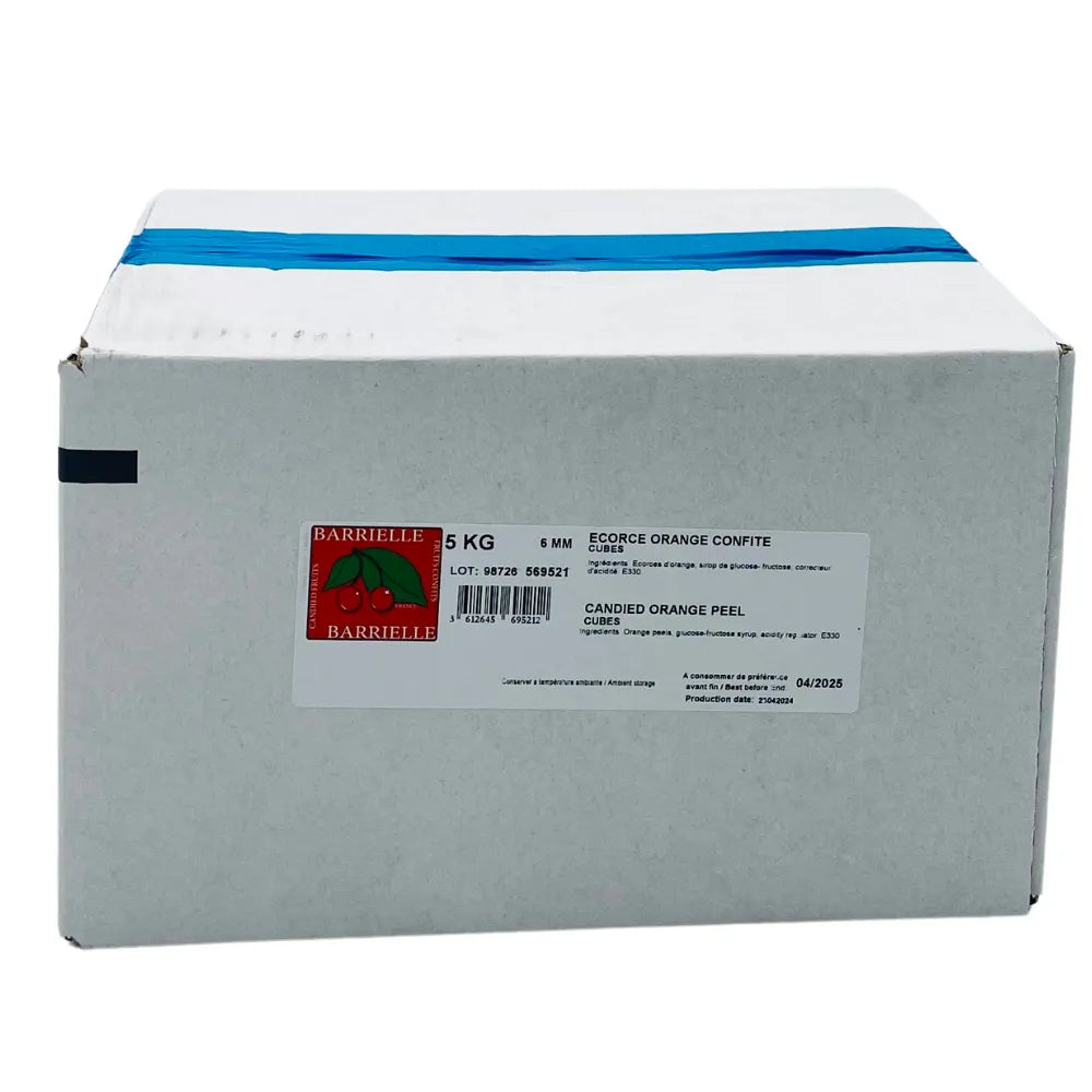 Cubes d'Écorce d'Orange Confite Barrielle, 5 kg - Secret des chefs