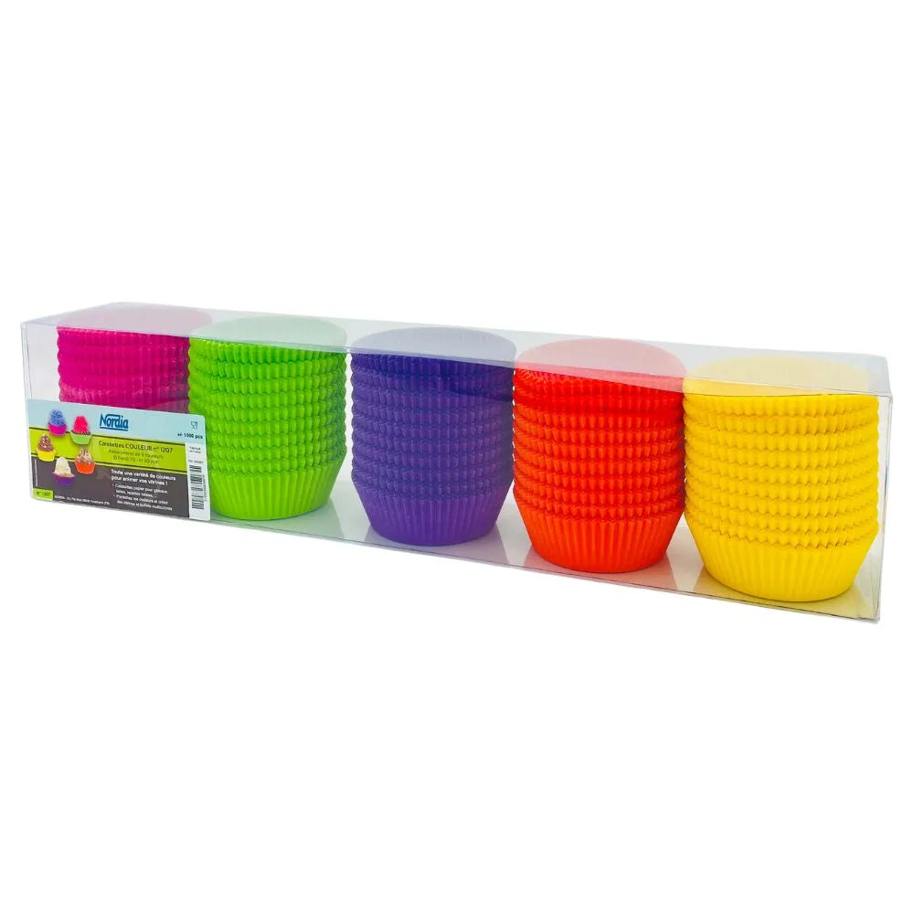 Caissettes Nordia Couleur n°1207, Assortiment de 5 couleurs, 1000 pièces - Secret des chefs