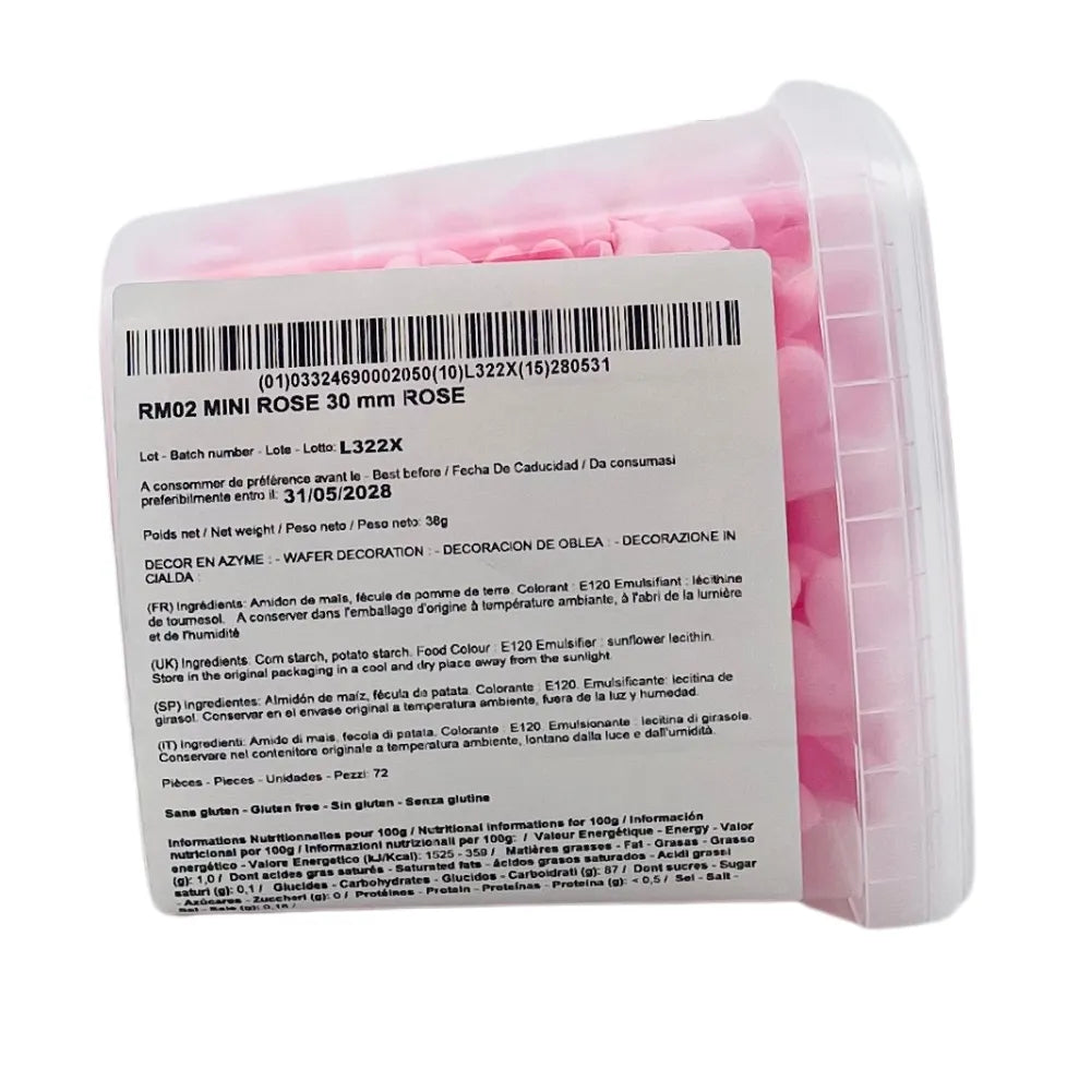 Mini Roses Azymes (Diverses Couleurs) Florensuc 72 pièces - Secret des chefs