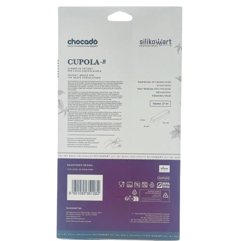 Moule Tritan Barre Cupola 8 Emplacements Ø 12,1 cm x H 2 cm, 27 ml - Secret des chefs