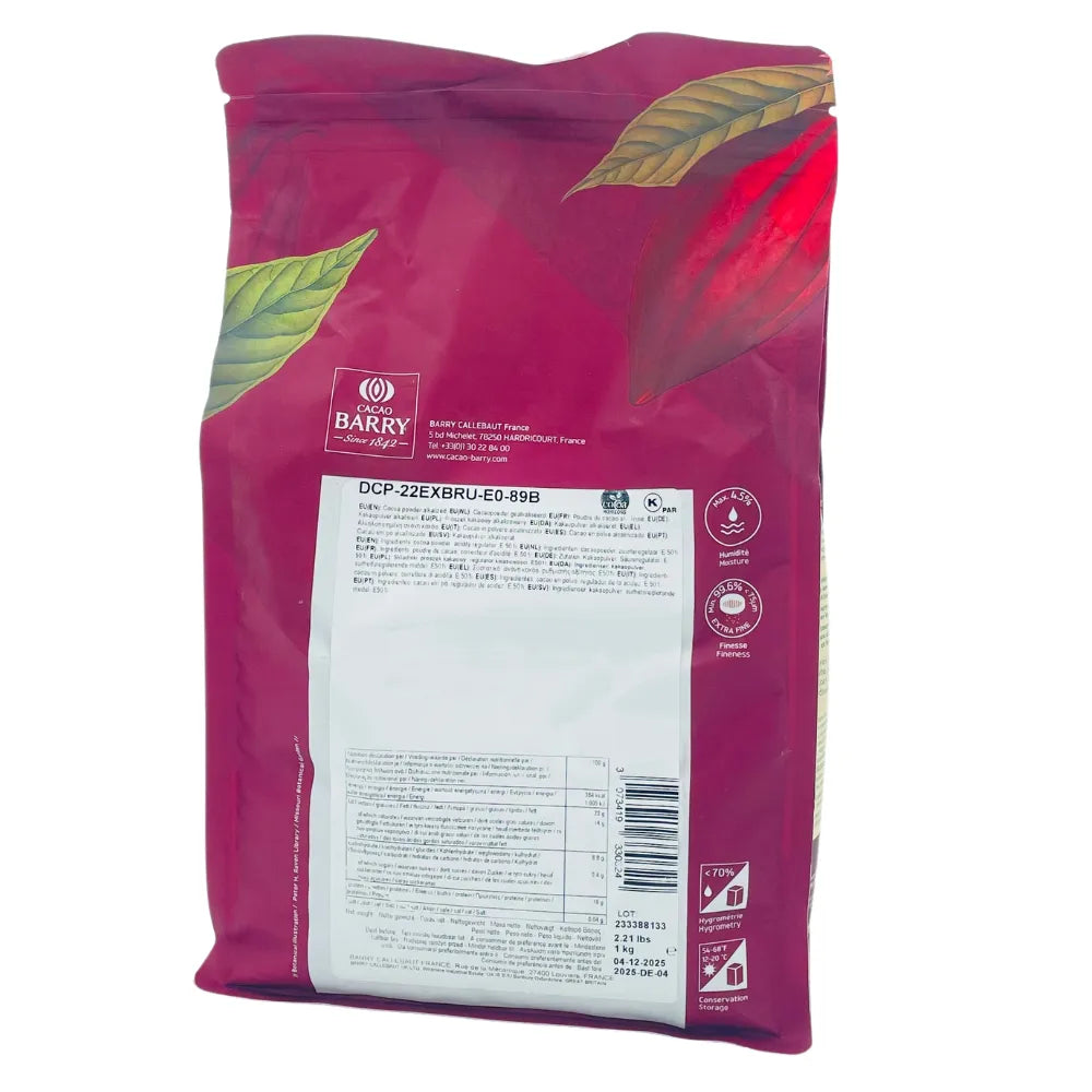 Poudre de cacao Extra Brute Rouge Barry 1 kg - Secret des chefs