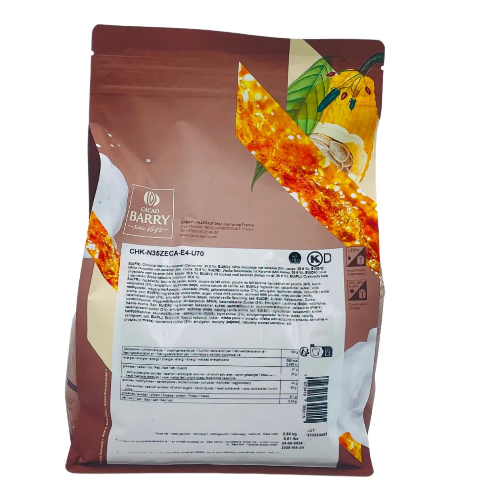 Chocolat Blanc au Caramel Zéphyr 35% - 2,5 kg - Secret des chefs