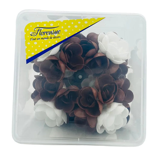 Roses Azymes Bouquet Marron et Blanc Florensuc 6 pièces - Secret des chefs